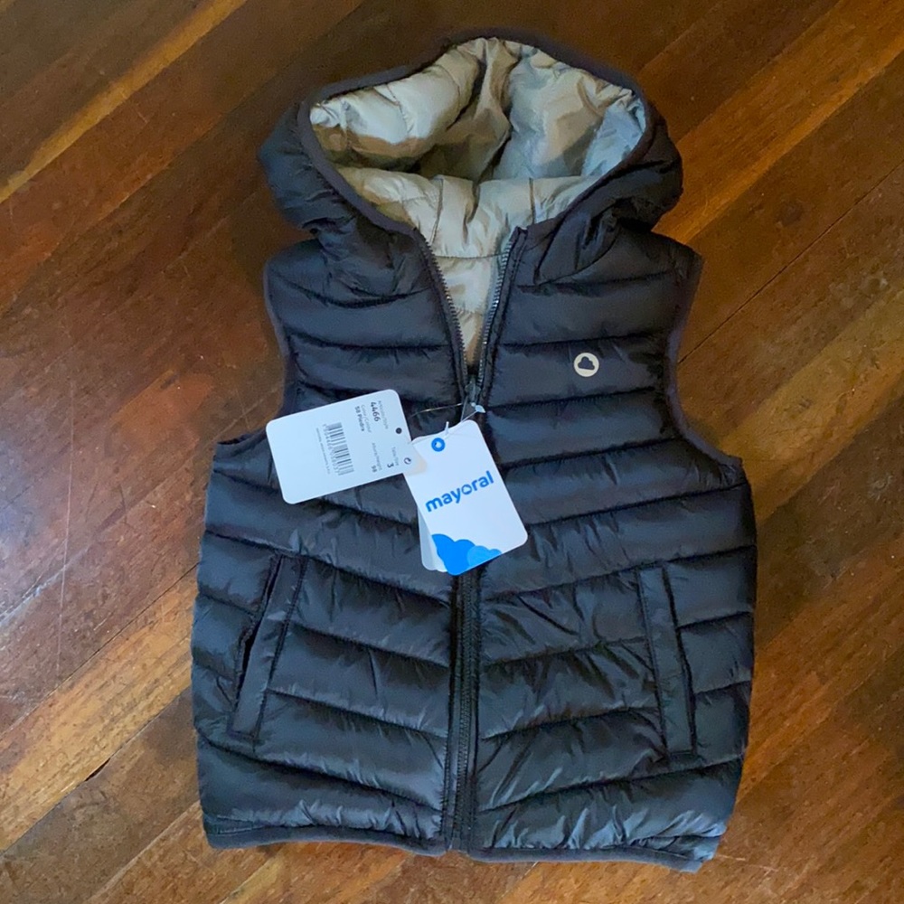 Mayoral Reversible Puffer Vest. Size 3.